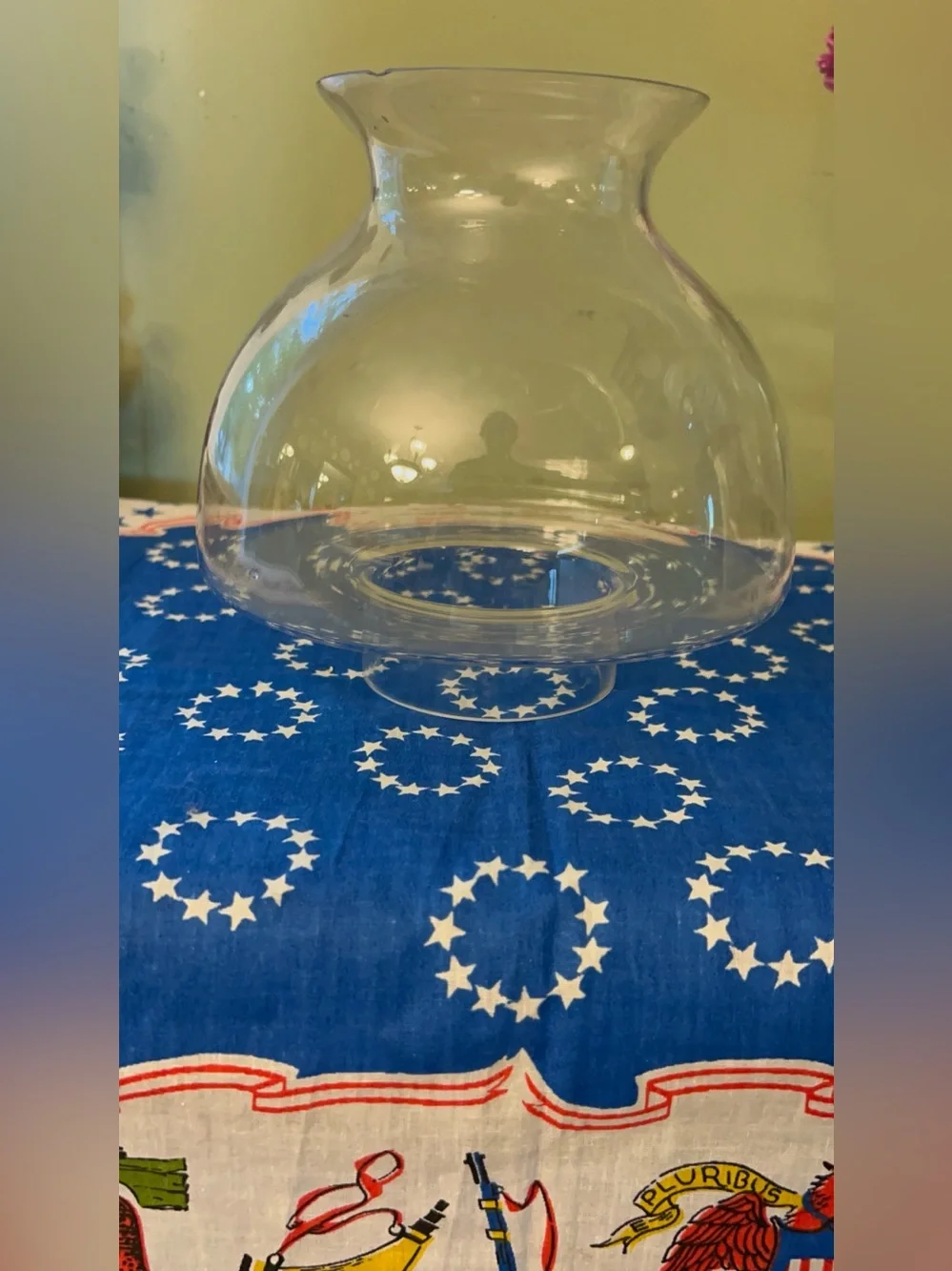 Clear glass mushroom style chimney globe